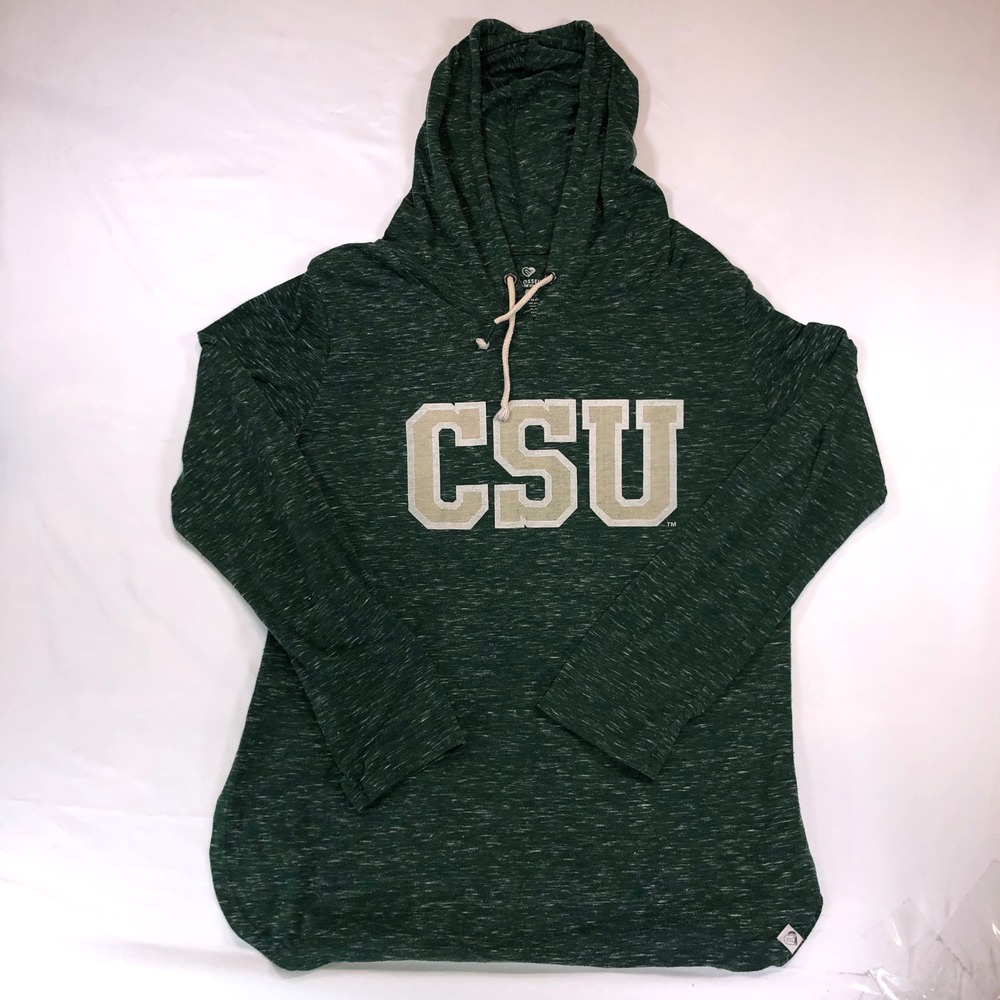 Colosseum Colorado State University Rams Green Space Dye Hooded Tee L